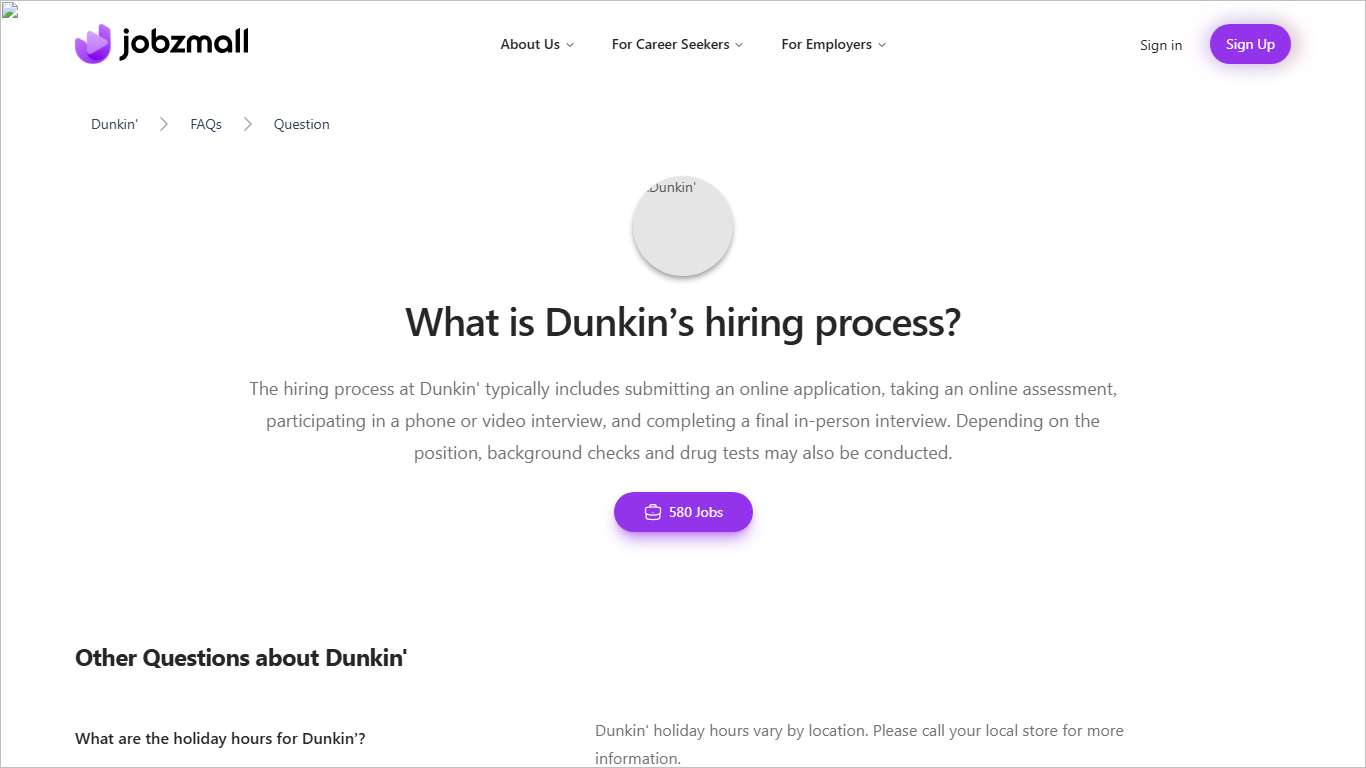 What is Dunkin’s hiring process? Dunkin' FAQs JobzMall