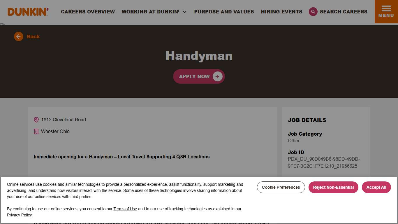 Careers at Dunkin' Handyman